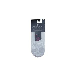 Minicci Liner Socks Womens M/L Grey New Lace Non-Slip Gel Tab No Show